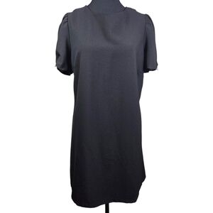 Shinestar Black Mini Dress With Delicate Pearl Sleeve Accent Size XL